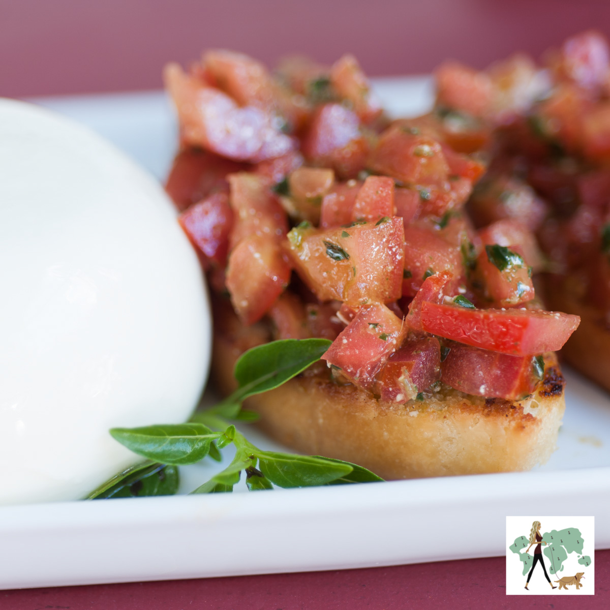 Pina é pet friendly! bruschetta de tomates