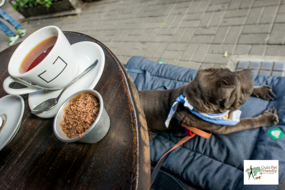 Bar e Café pet friendly descolado em SP: Urbe chá, brigadeiro e cachorro deitado