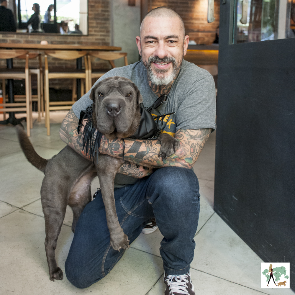 cachorro no colo de homem, Henrique Fogaça