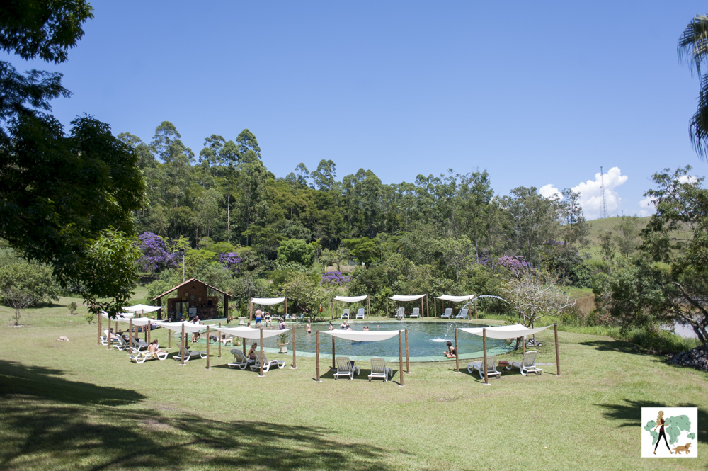 piscina e tendas na pousada Gaia Viva
