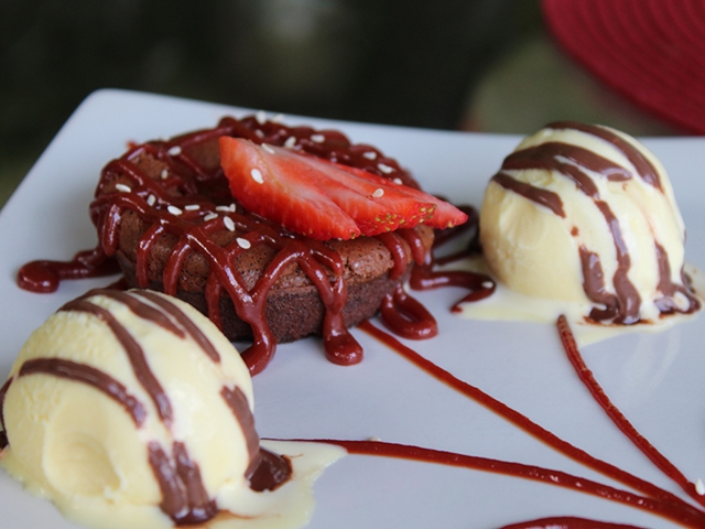 brownie com sorvete
