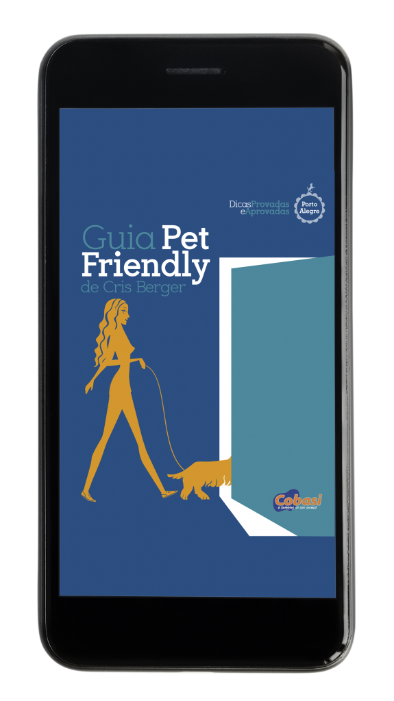 Livro digital Guia Pet Friendly RS na tela do smartphone