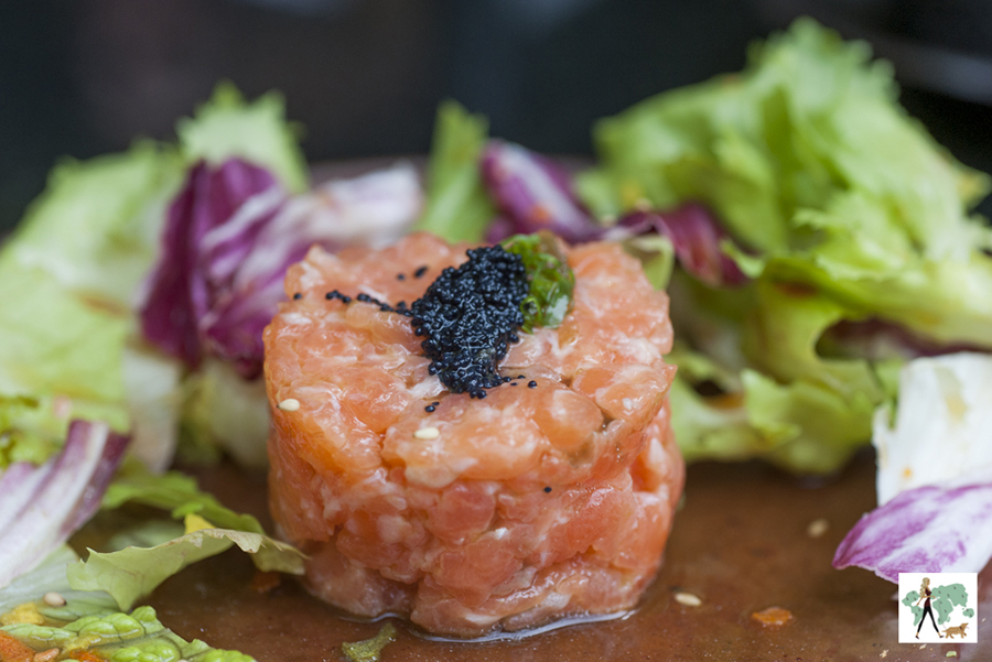 Tatá Sushi pet friendly: tartar de salmão