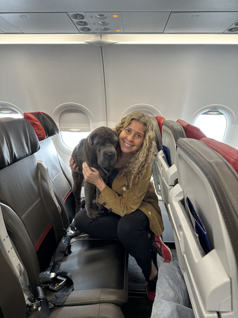 cris e ella no avião